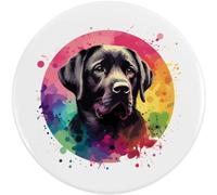 2 x 38mm 'Colourful Black Labrador Dog Portrait' Small Button Pin Badges (BB00125616)
