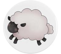 2 x 38mm 'Cute Woolly Sheep' Small Button Pin Badges (BB00146511)