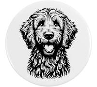 2 x 38mm 'Happy Goldendoodle Dog' Small Button Pin Badges (BB00135308)