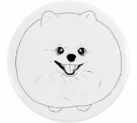 2 x 38mm 'Happy Round Pomeranian Dog' Small Button Pin Badges (BB00145126)