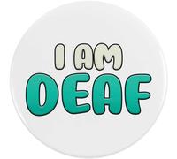 2 x 38mm 'I Am Deaf' Small Button Pin Badges (BB00104537)