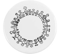 2 x 38mm 'Kids Holding Hands Circle' Small Button Pin Badges (BB00101120)