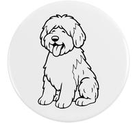 2 x 38mm 'Old English Sheepdog' Small Button Pin Badges (BB00148191)