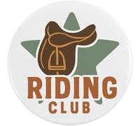 2 x 38mm 'Riding Club Saddle Emblem' Small Button Pin Badges (BB00148059)