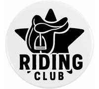 2 x 38mm 'Riding Club Saddle Emblem' Small Button Pin Badges (BB00148062)