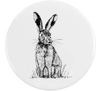 2 x 38mm 'Sitting Hare' Small Button Pin Badges (BB00043054)