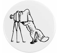 2 x 38mm 'Vintage Photographer Fox' Small Button Pin Badges (BB00064653)