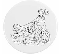 2 x 38mm 'Walkies Happy Dogs' Small Button Pin Badges (BB00146218)