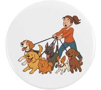 2 x 38mm 'Walkies Happy Dogs' Small Button Pin Badges (BB00146221)