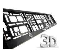2 x 3D CAR Number Plate Surround Holder Frames BEST FIT for VOLKSWAGEN VW