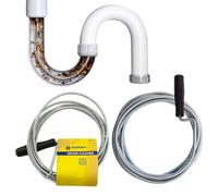 2 X 3M Drain Cleaner Rods - Unblock Waste Pipe, Sink Toilet | Cleaning Tool Rod Flexible Plunger, Multi Purpose, Strong & Durable, Reusable Unblocker, Set Of 2