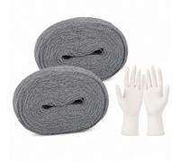 2 X 3M Grade 0000 Steel Wool Rodent Blocker With Protective Gloves