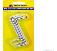 2 X 3Pc Offset Screwdriver Set Cranked Right Angle Bent Crosspoint Slotted Pozi