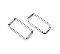 2 x 40 mm Rectangle Loops Buckles for Webbing Strap, Metal, Silver