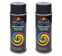 2 x 400 mL Anthracite Grey Spray Paint RAL 7016 - High Gloss Fast-Drying Universal Enamel for Wood, Metal, Plastic, Ceramics, Furniture, Bicycles, Crafts, DIY Projects, Indoor and Outdoor Use