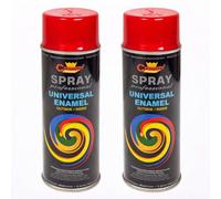 2 x 400 mL Carmine Red (RAL 3002) Universal Gloss Enamel Spray Paint - Fast Drying High Shine Finish with Strong Coverage - for Metal, Wood, Plaster and Selected Plastics, Indoor and Outdoor Use