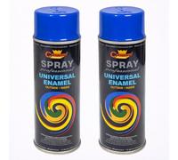2 x 400 mL Gentian Blue (RAL 5010) Universal Gloss Enamel Spray Paint - Fast Drying High Shine Finish with Strong Coverage - for Metal, Wood, Plaster and Selected Plastics, Indoor and Outdoor Use