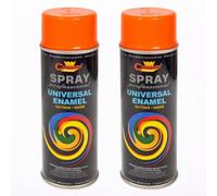 2 x 400 mL Pure Orange (RAL 2004) Universal Gloss Enamel Spray Paint - Fast Drying High Shine Finish with Strong Coverage - for Metal, Wood, Plaster and Selected Plastics, Indoor and Outdoor Use