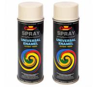 2 x 400 mL Pure White Glossy (RAL 9010) Universal Gloss Enamel Spray Paint - Fast Drying High Shine Finish with Strong Coverage - for Metal, Wood, Plaster and Selected Plastics, Indoor and Outdoor Use