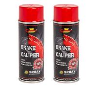 2 x 400 mL Red Brake Caliper Spray Paint - High Temperature Coating up to 150°C for Calipers & Brake Drums - Helps Protect from Corrosion and Chemicals, Abrasion Resistant Finish for Car, Motorbike