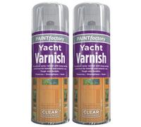 2 x 400ml Clear Yacht Varnish Spray Paint Aerosol Lacquer Wood Metal