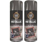 2 x 400ml Gun Grey Spray Paint Metallic Aerosol Auto Car Wood Plastic