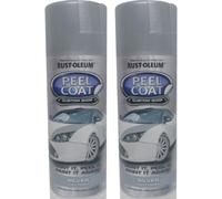 2 x 400ml RustOleum Peel Peelable Coat Silver Matt Finish Spray Paint