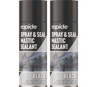 2 x 400ml Seal Black Sealant Spray Guttering Roof Window Pipes Soil