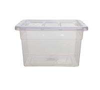 2 X 40cm Spacemaster Maxi Clear 20 Litre Storage Box with Lid - 40 x 33 x 25