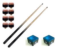 2 x 42" (3.5ft) MEDIUM POOL TABLE, TIGHT SHOT CUES & 8 x TIPS & 2 BLUE CHALKS