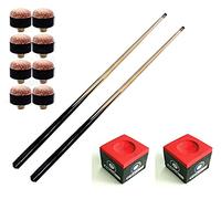 2 x 42" (3.5ft) MEDIUM POOL TABLE, TIGHT SHOT CUES & 8 x TIPS & 2 RED CHALKS