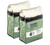 2 x 454g Premium Italian Style Ground Coffee, Smooth Rich Roast, Strength 4, 100% Arabica, 908g