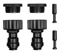 2 x 5/8" Faucet Connectors, 2 Sealing Blocks, All-Black 8mm Quick-Connect Fittings for Sprinkler Irrigation, Spray Cooling Humidification Systems