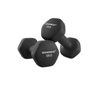 SONGMICS Set of 2 Dumbbells Weight Training Home Office Gym 2 x 5kg Black SYL60BK