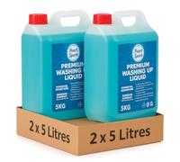 2 x 5 Litre Twin Pack | Pearl Spark Premium Washing Up Liquid | Powerful Degreasing Formula, Ocean Fresh Scent | Commercial & Home Use Bulk Size | 2 x 5 Litre Refill