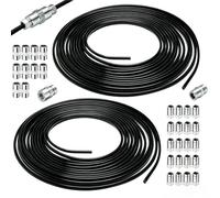 2 x 5 m Brake Line Diameter 4.75 mm Steel in Set + 10 Screws + 5 Connectors, M10 x 1 DIN 74 234 Compliant Copper-Plated Brake Line for Flaring F for Car Motorcycle