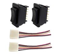 2 X 5 Pin Universal Car Power Window Switch UP/Down Control Lift Momentary Rocker Switch with Wiring Harness 12V 20A (no Backlight)