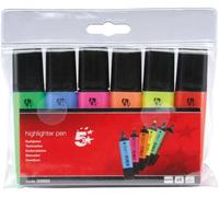 2 X 5 Star Highlighters Chisel Tip 1-4mm Line Assorted [Wallet 6]