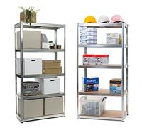 2 x 5 Tier Metal Shelving Unit - For Shed, Garage, Kitchen Storage | Heavy Duty Utility Room Rack Racking Shelf Shelves Units - Warehouse, Workshop & Industrial | 175kg Per Shelf, 70cm x 30cm x 150cm