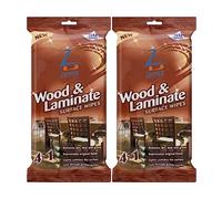 2 x 50 Wood & Laminate Surface Cleaning Wipes Extra Large Size Removes Grime Dirt & Stain Kill 99.9% Of Bacteria With Quick Drying Formula