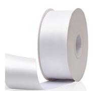 2'' x 50 Yards White Double Faced Satin Ribbon, Thick Solid Color Fabric Ribbon Rolls, Great for Gift Wrapping, Sewing, Crafts, DIY Bows and Christmas, Wedding, Party Decoration