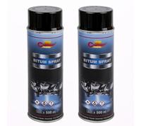 2 x 500 mL Bitumen Underbody Coating Spray - Black Thick-Film Asphalt Wax and Elastomer Sealant for Moisture Protection - for Vehicle Underseal, Stone Chip Protection, Metal, Wood, Foundations, Posts