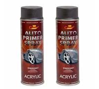 2 x 500 mL Black Acrylic Auto Primer Spray - Anti-Corrosion Undercoat for Steel and Cast Iron - for Car Body Panels, Alloy Wheels, Hub Caps and Metal Parts, Fast Drying, Hard and Flexible Base Coat