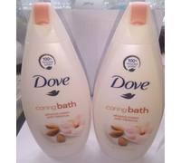 2 x 500ml Dove Caring Bath Soaks Purely Pampering Almond Cream with Hibiscus