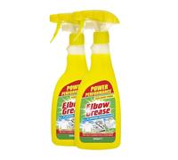 2 x 500ml Elbow Grease All Purpose Degreaser Spray Lemon Scent Solvent Free Power Performance Cleaner for Kitchen, Bathroom, Fabrics, Metals & Plastics