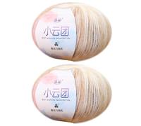 2 x 50g Silk Mohair Yarn Soft Mohair Wool Knitting Yarn Multicolor Gradient Yarn Hand Crochet Yarn for DIY Crochet & Knitting Hats, Sweater, Scarf, Baby Clothes