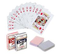 2 x 55 Cards Playing Cards, Waterproof Poker Cards, Plastic Poker Cards, Poker Cards, Card Game with Two Corner Signs for Gift Party Game, Texas Holdem Poker, Blackjack, Bridge