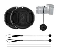 2 x 55 mm Elastic Front Camera Lens Cap Clip for Nikon Cameras for Nikon D3000 D3100 D3200 D3300 D5000 D5100 Universal Lens Cap