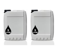 2 x 5L JERRY CAN - UN Approved Stackable Bottle Container + Tamper Evident Cap | Perfect for Storage of Water Liquids WHITE