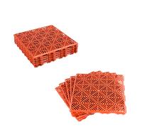 (2 x 5pc Anti-Slip Deck Boards) KCT Red Brick Garden Path and Patio Decking Interlocking Tiles